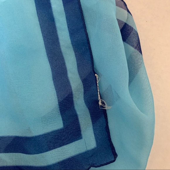 5/$25 Sheer square blue stripe scarf - Picture 6 of 9